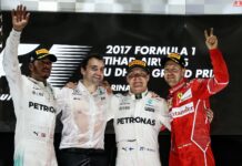 Абу-Даби-2017: Гонка Lewis Hamilton, Valtteri Bottas, Sebastian Vettel