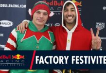 Даниэль и Макс поздравили сотрудников Red Bull Max Verstappen, Daniel Ricciardo