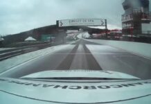 Два круга по заснеженной и скользкой трассе в Спа