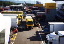 Первые автопоезда команд прибыли в Барселону Circuit de Barcelona-Catalunya