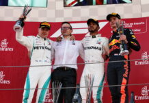 Испания-2018: Гонка Valtteri Bottas, Lewis Hamilton, Max Verstappen
