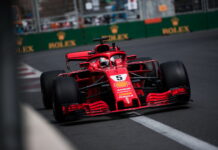 Азербайджан-2018: Третьи свободные заезды Sebastian Vettel (GER) Scuderia Ferrari. 28.04.2018. Formula 1 World Championship, Rd 4, Azerbaijan Grand Prix, Baku Street Circuit, Azerbaijan, Practice Day. - www.automotorsport.az, EMail: info@automotorsport.az - copy of publication required for printed pictures. Every used picture is fee-liable. © Copyright: automotorsport.az