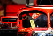 В Ferrari изменили крепления зеркал на Halo Ferrari Halo cockpit cover wing mirror