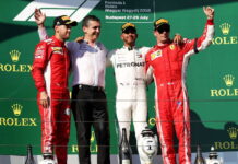 Венгрия-2018: Гонка Sebastian Vettel, Lewis Hamilton, Kimi Raikkonen