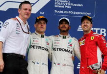 Россия-2018: Гонка James Allison, Valtteri Bottas, Lewis Hamilton, Sebastian Vettel