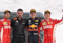 Мексика-2018: Гонка Max Verstappen, Sebastian Vettel, Kimi Raikkonen