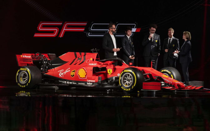 Charles Leclerc, Mattia Binotto, Sebastian Vettel