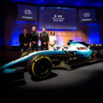 Jonathan Kendrick, ROKiT founder, Claire Williams, Deputy Team Principal of ROKiT Williams Racing, and the two ROKiT Williams drivers, George Russell and Robert Kubica