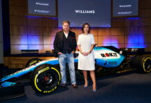 В Williams отменили съемочный день Jonathan Kendrick, ROKiT founder, and Claire Williams, Deputy Team Principal of ROKiT Williams Racing