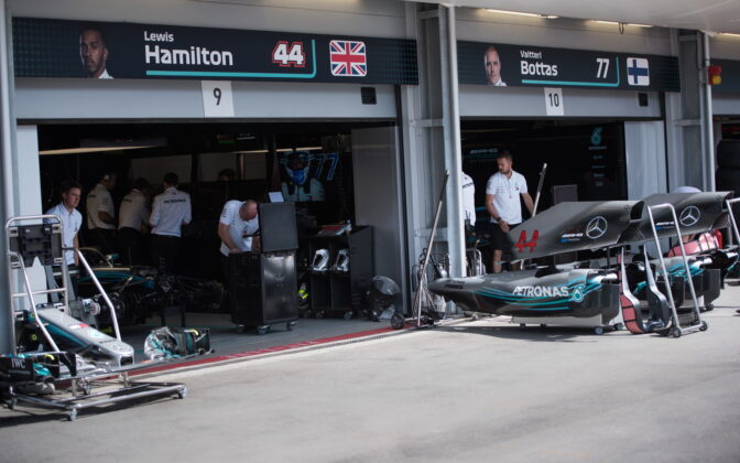 Mercedes AMG Petronas Motorsport,. 27.04.2018. Formula 1 World Championship, Rd 4, Azerbaijan Grand Prix, Baku Street Circuit, Azerbaijan, Practice Day. - www.automotorsport.az, EMail: info@automotorsport.az - copy of publication required for printed pictures. Every used picture is fee-liable. © Copyright: automotorsport.az