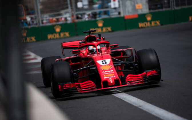 Sebastian Vettel (GER) Scuderia Ferrari. 27.04.2018. Formula 1 World Championship, Rd 4, Azerbaijan Grand Prix, Baku Street Circuit, Azerbaijan, Practice Day. - www.automotorsport.az, EMail: info@automotorsport.az - copy of publication required for printed pictures. Every used picture is fee-liable. © Copyright: automotorsport.az