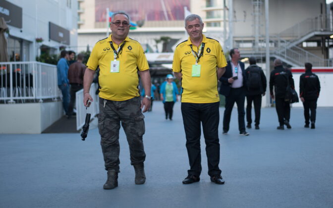 Natig Zarbaliyev and Ruslan Musayev. 28.04.2018. Formula 1 World Championship, Rd 4, Azerbaijan Grand Prix, Baku Street Circuit, Azerbaijan, Qualifying Day. - www.automotorsport.az, EMail: info@automotorsport.az - copy of publication required for printed pictures. Every used picture is fee-liable. © Copyright: automotorsport.az
