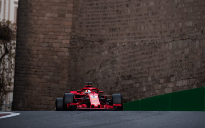 Sebastian Vettel (GER) Scuderia Ferrari. 29.04.2018. Formula 1 World Championship, Rd 4, Azerbaijan Grand Prix, Baku Street Circuit, Azerbaijan, Race Day. - www.automotorsport.az, EMail: info@automotorsport.az - copy of publication required for printed pictures. Every used picture is fee-liable. © Copyright: automotorsport.az