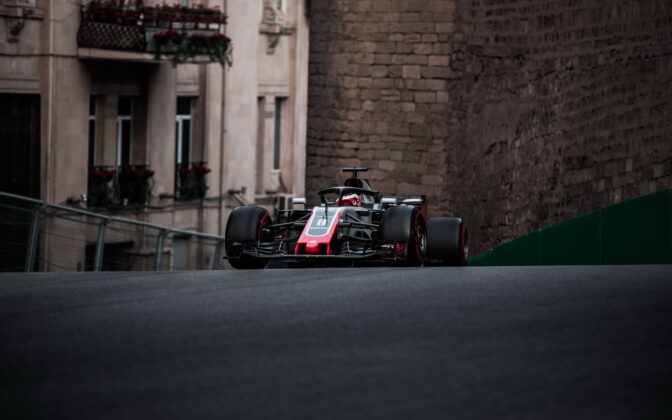 Romain Grosjean (FRA) Haas F1 Team. 29.04.2018. Formula 1 World Championship, Rd 4, Azerbaijan Grand Prix, Baku Street Circuit, Azerbaijan, Race Day. - www.automotorsport.az, EMail: info@automotorsport.az - copy of publication required for printed pictures. Every used picture is fee-liable. © Copyright: automotorsport.az
