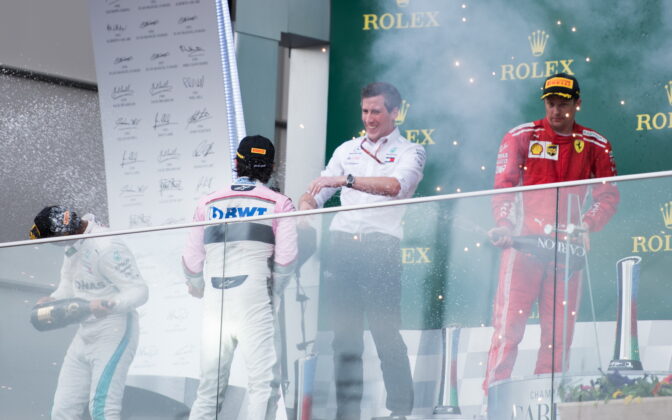 1st place for Lewis Hamilton (GBR) Mercedes AMG Petronas Motorsport, 2nd place for Kimi Raikkonen (FIN) Scuderia Ferrari and 3rd place for Sergio Perez (MEX) Force India F1 Team. 29.04.2018. Formula 1 World Championship, Rd 4, Azerbaijan Grand Prix, Baku Street Circuit, Azerbaijan, Race Day. - www.automotorsport.az, EMail: info@automotorsport.az - copy of publication required for printed pictures. Every used picture is fee-liable. © Copyright: automotorsport.az