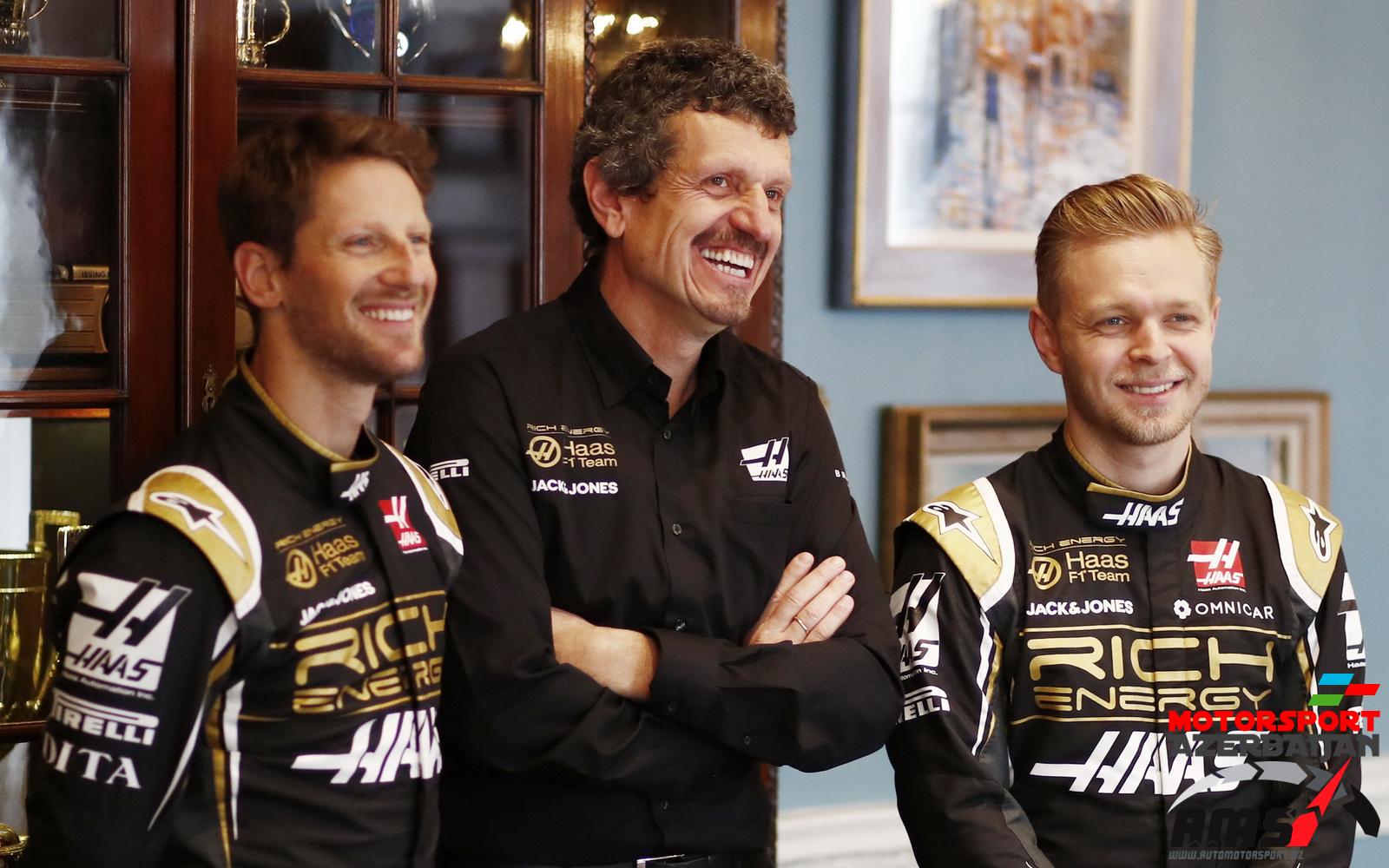 Romain Grosjean, Guenther Steiner, Kevin Magnussen