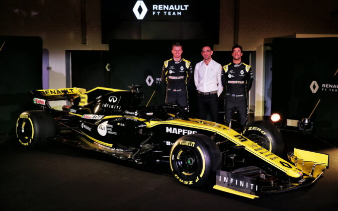 Nico Hulkenberg, Cyril Abiteboul, Daniel Ricciardo
