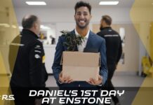 Первый день Даниэля Риккардо в Энстоуне