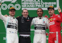 Китай-2019: Гонка Valtteri Bottas, Lewis Hamilton, Sebastian Vettel