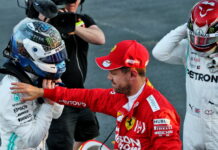Феттель: «В борьбе на трассе я смогу опередить Mercedes» Valtteri Bottas, Sebastian Vettel, Lewis Hamilton