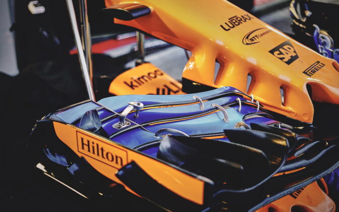 McLaren front wing. 29.04.2018. Formula 1 World Championship, Rd 4, Azerbaijan Grand Prix, Baku Street Circuit, Azerbaijan, Race Day. - www.automotorsport.az, EMail: info@automotorsport.az - copy of publication required for printed pictures. Every used picture is fee-liable. © Copyright: automotorsport.az