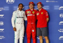 Сингапур-2019: Леклер завоевал третий подряд поул Lewis Hamilton, Charles Leclerc, Sebastian Vettel