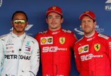Россия-2019: Шестой поул Шарля Леклера Lewis Hamilton, Charles Leclerc, Sebastian Vettel
