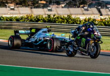 Первое видео с заездов Хэмилтона и Росси Lewis Hamilton, Valentino Rossi