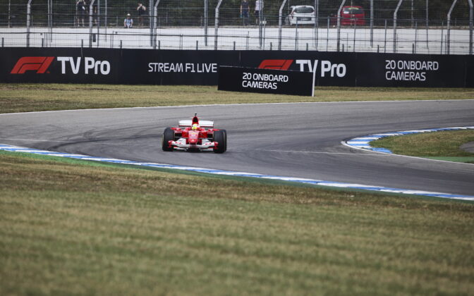 Mick Schumacher in Michael Schumachers F2004 Ferrari - 27.07.2019. Formula 1 World Championship, Rd 11, German Grand Prix, Hockenheim, Germany, Qualifying Day. - www.automotorsport.az, EMail: info@automotorsport.az - copy of publication required for printed pictures. Every used picture is fee-liable. © Copyright: automotorsport.az