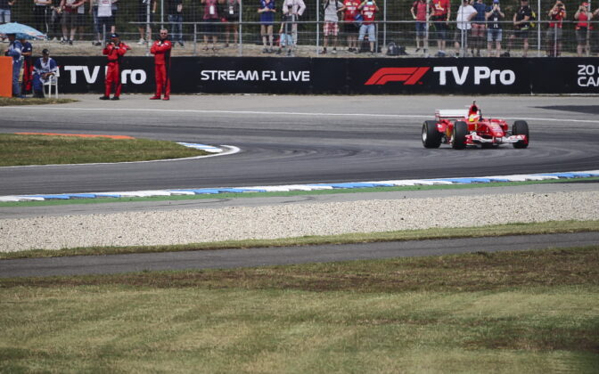 Mick Schumacher in Michael Schumachers F2004 Ferrari - 27.07.2019. Formula 1 World Championship, Rd 11, German Grand Prix, Hockenheim, Germany, Qualifying Day. - www.automotorsport.az, EMail: info@automotorsport.az - copy of publication required for printed pictures. Every used picture is fee-liable. © Copyright: automotorsport.az