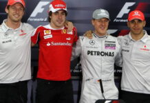 Фернандо Алонсо сравнил Шумахера и Хэмилтона Jenson Button, Fernando Alonso, Michael Schumacher, Lewis Hamilton