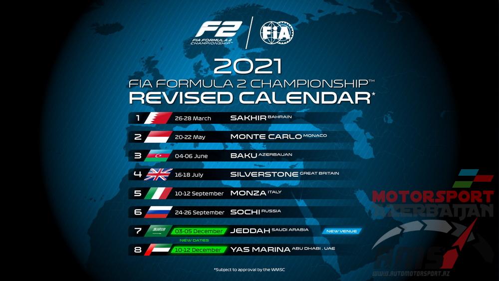 F2 Calendar 2021