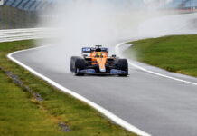 Дебют McLaren MCL35M получился дождевым Lando Norris