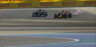 Lewis Hamilton, Max Verstappen, turn 4, Bahrain