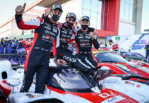 Тойота выиграла гонку в Портимане на фоне применения командной тактики Brendon Hartley, Sebastien Buemi, Kazuki Nakajima