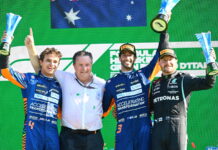 Италия-2021: Даниэль Риккардо выиграл гонку, у McLaren победный дубль Lando Norris, Zak Brown, Daniel Ricciardo, Valtteri Bottas
