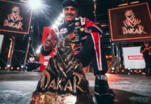 Время раздавать Золотых бедуинов Dakar-2022, Nasser Al-Attiyah, Toyota Gazoo Racing, Toyota GR DKR Hilux