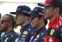 Lewis Hamilton, Max Verstappen, Sergio Perez, Charles Leclerc