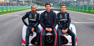Lewis Hamilton, Toto Wolff, George Russell