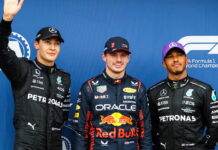 Австралия-2023: Ферстаппен обогнал дуэт Mercedes в споре за поул George Russell, Max Verstappen, Lewis Hamilton