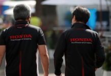 Honda engineers arriving at the track