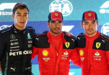 Сингапур-2023: Сайнс завоевал поул, оба пилота Red Bull не попали в десятку George Russell, Carlos Sainz, Charles Leclerc