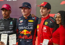 США-2023: Макс Ферстаппен выиграл очередной спринт Lewis Hamilton, Max Verstappen, Charles Leclerc, Sha'Carri Richardson