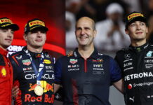 Абу Даби-2023: Ферстаппен выиграл 19-ю гонку в сезоне Charles Leclerc, Max Verstappen, Jamie Meades, George Russell