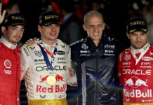 Лас Вегас-2023: Ферстаппен переиграл Леклера, а Перес стал вице-чемпионом Charles Leclerc, Max Verstappen, Sergio Perez