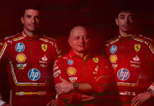 Команда Ferrari поменяла название и представила спонсора Carlos Sainz, Frederic Vasseur, Charles Leclerc