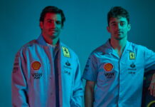 В Ferrari показали униформу голубого цвета Carlos Sainz, Charles Leclerc