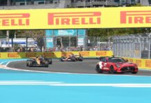 Как автомобиль безопасности помог Норрису в Майами Safety Car leads Lando Norris