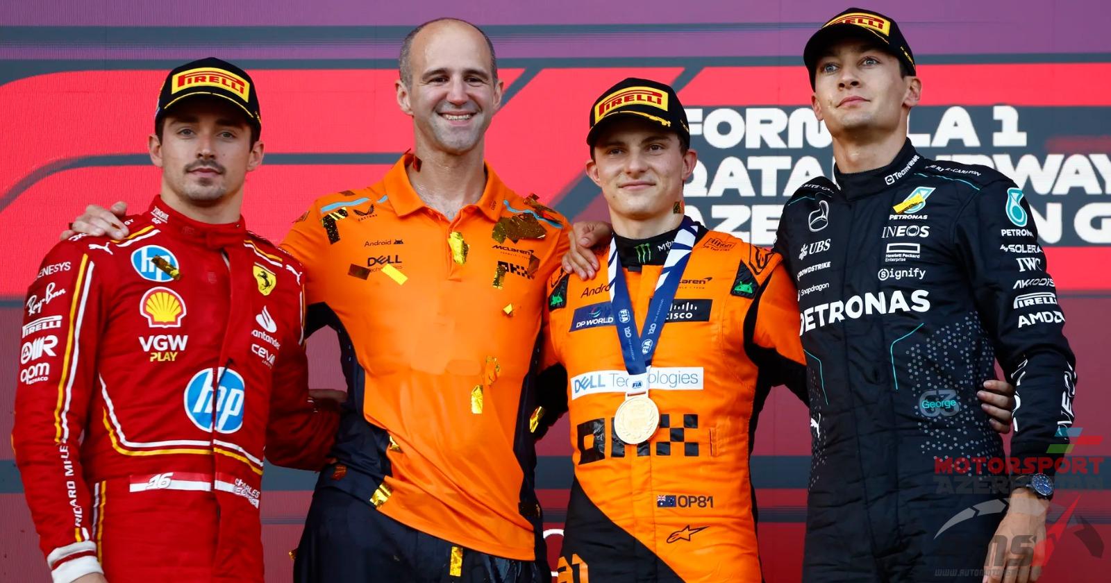 Charles Leclerc, Tom Stallard, Oscar Piastri, George Russell