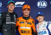 Сан Паулу-2024: Норрис завоевал поул в хаотичной дождевой квалификации George Russell, Lando Norris, Yuki Tsunoda